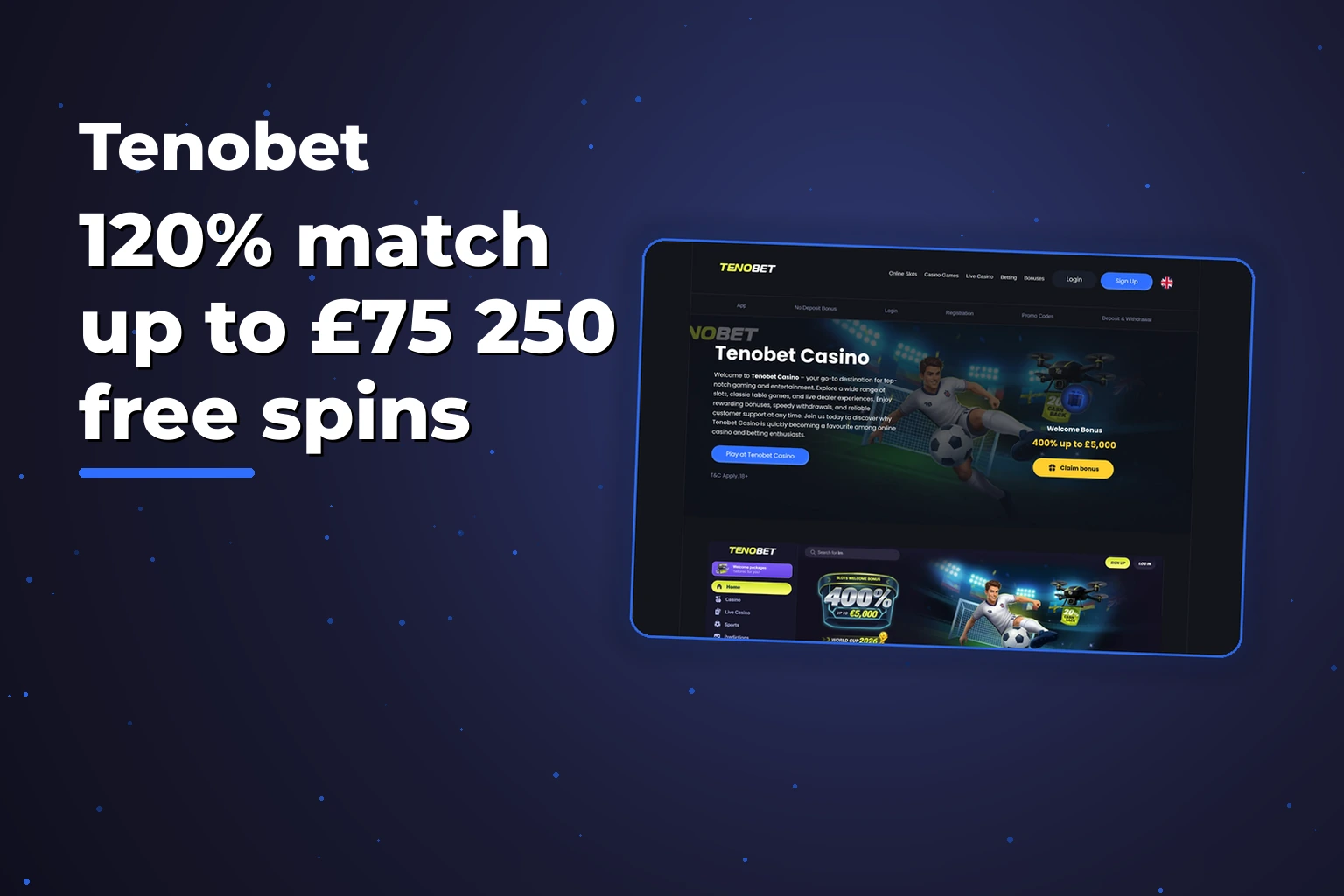 Tenobet Great Britain Casino Live Games Slots and Football Betting